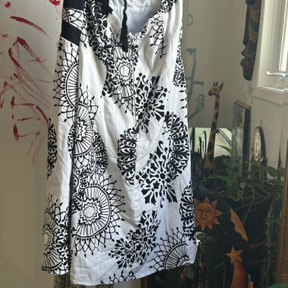 Elegant Black and White Patterned Halter Dress Medium by Majora - Picture 10 of 16